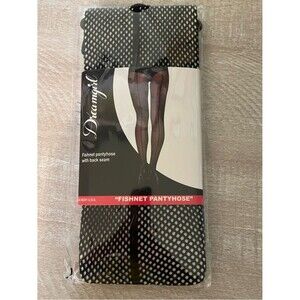 New black Dreamgirl fishnet pantyhose with a back seam burlesque dancer pinup